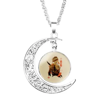 Ожерелье Zhongli Genshin Impact Moon Для девочек, подарки для леди, подвеска-купол Для влюбленных женщин, Ювелирная цепочка в виде полумесяца для мальчика, Стеклянный шарм 3