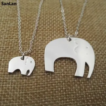 ожерелье для мамы и дочки из нержавеющей стали, слон и детские ожерелья, подарок ребенку на день матери 2