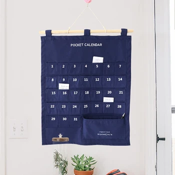 Органайзер с 32 карманами, пронумерованный Календарь, карманная таблица для заметок, Органайзер для хранения на стене у задней двери 3