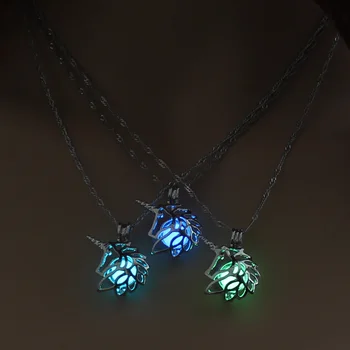 Очаровательное светящееся ожерелье с подвеской в виде единорога, Милое светящееся ювелирное колье, 3 цвета, Рождественский подарок для женщин, модное ожерелье 8