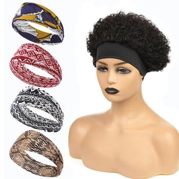 Парик-повязка на голову из человеческих волос, кудрявый парик Пикси для чернокожих женщин, машинный парик из бразильских волос Remy 150% плотности, парик-боб 2