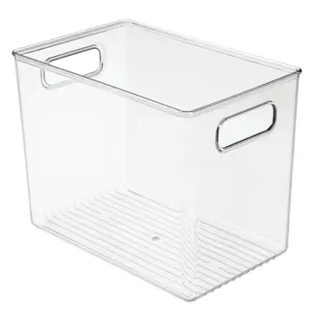 Пластиковый контейнер для организации глубокого хранения продуктов с ручками - для кухни, кладовой, шкафа, холодильника/морозильной камеры 18