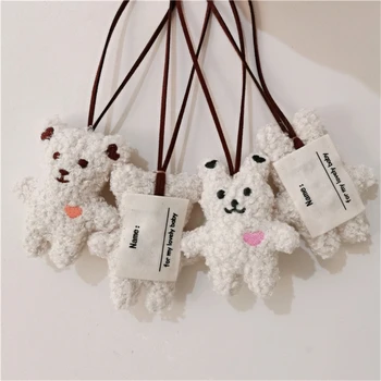 Плюшевый брелок с мини-медвежонком в корейском стиле, Маленький медвежонок, брелок для рюкзака для малышей, украшение для автомобиля, подарок для ребенка 7