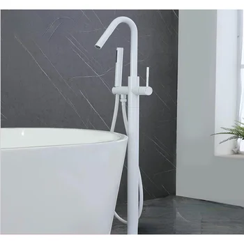 Полностью медная напольная душевая система для ванной комнаты, набор боковых смесителей для ванны 7