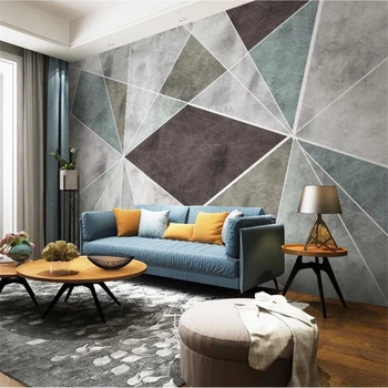 Пользовательские 3D обои Скандинавский геометрический современный минималистичный диван фоновые стены гостиная спальня ресторан фреска 3d обои 3