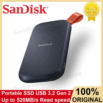 Портативный SSD-Накопитель SanDisk Со скоростью до 520 Мбит/с Твердотельный Накопитель USB-C USB3.0 Gen2 E30 Внешний Жесткий Диск Для Камеры Ноутбука Запоминающее устройство