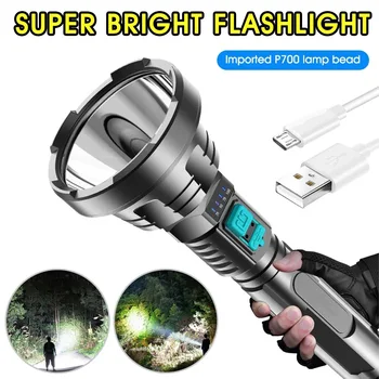 Портативный USB светодиодный фонарик с сильным освещением, водонепроницаемая лампа, мощная светодиодная лампа дальнего действия для тактической охоты, кемпинга, рыбалки 4