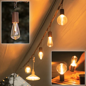 Портативный кемпинговый светильник, светодиодная лампа для палатки с молочным пузырем, мини-винтажные подвесные фонари, легкая палатка для путешествий, наружное освещение 4