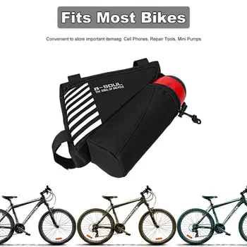 Практичная Велосипедная сумка MTB На раме Сумки для бутылок Водонепроницаемая Треугольная Велосипедная сумка на молнии Велосипедная Передняя сумка Аксессуары для велосипедов 3