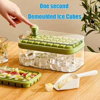 Пресс-формы для кубиков льда Коробка для льда в домашнем холодильнике Модель Gods для замороженных кубиков льда с крышкой Льдогенератор Силиконовый отсек для льда
