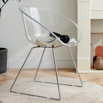 Прозрачные обеденные стулья расслабляющего дизайна Nordic Single, Роскошные обеденные стулья для кафе, Кухонная мебель для дома Silla Comedor YX50DC 12