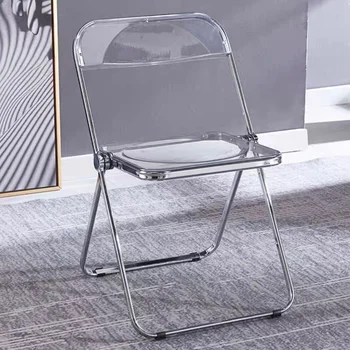 Прозрачный стул Акриловый Модный стул для фотографий Современный обеденный стул с молочным чаем, табурет, Складная кухонная мебель Sillas FY15YH 8