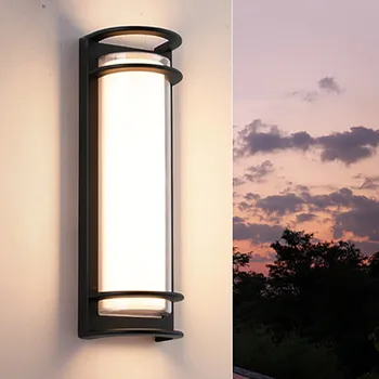 Простой светодиодный настенный светильник Водонепроницаемый IP65 Алюминиевый настенный светильник 40 Вт 85 ~ 265 В Для украшения уличного садового бра на открытом воздухе 8