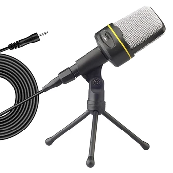 Профессиональный конденсаторный микрофон SF-920 3,5 мм Проводной Студийный Емкостный микрофон со штативом для настольного компьютера для ПК 5