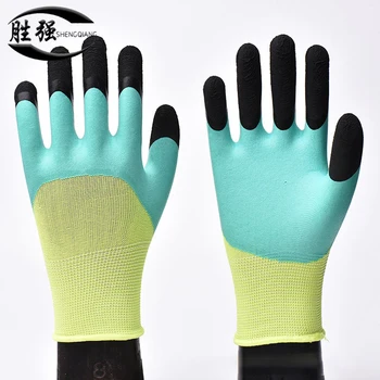 Рабочие перчатки для уборки дома, Женские кончики пальцев, Резиновая Защитная перчатка для кухни, Латексная Дышащая, Укрепляющая работу в саду 18