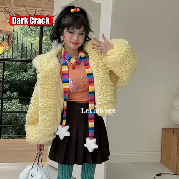 Разноцветные полосы, осенне-зимний женский шарф в стиле готический панк Harajuku Y2K, шарф Spicy Girls Millennium, универсальная шея в стиле Лолиты 16