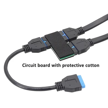 Разъемы USB 3.0 19PIN HUB Splitter Адаптер с чипом и модульной конструкцией кабеля, адаптер-концентратор типа 