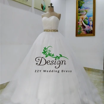 Реальные изображения!Белое свадебное платье с вырезом в виде сердечка, платья со шнуровкой, атласные и тюлевые оборки, свадебные платья с бисером и кристаллами 8