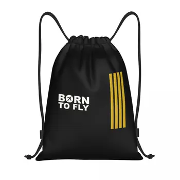 Рожденный летать Капитан Полосатый рюкзак на шнурке Спортивная спортивная сумка для мужчин Женщин Тренировочный рюкзак для пилотов воздушных истребителей