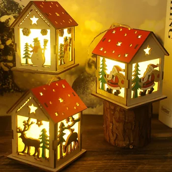 Рождественское свечение, ночник в стиле шале, подвеска в виде Рождественской елки, настольная лампа в виде лося Санта-Клауса, украшение для дома, спальни, Рождественский подарок для детей 2