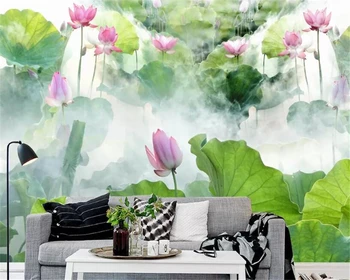 рулон обоев beibehang behang современный минималистичный фон для телевизора lotus обои для украшения дома, фотообои, фотообои 3d 9