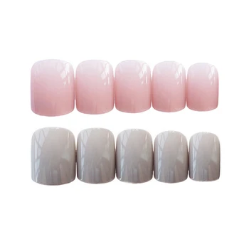 Светло-розовые и серые накладные ногти Материал ABS Нетоксичные ногти без запаха для свадеб и вечеринок 3
