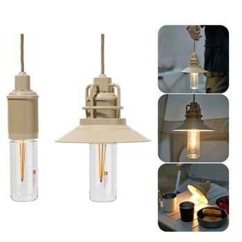 Светодиодный светильник с тянущим шнуром, портативное винтажное украшение, подвесной светильник IPX4, водонепроницаемая мягкая лампа, принадлежности для барбекю на открытом воздухе 1