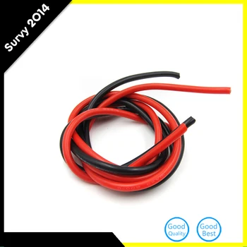 Силиконовый провод калибра 2 М (Black1M & Red1M) 10 AWG, гибкие многожильные медные кабели для радиоуправляемой электроники, Черный, красный, сделай сам 2