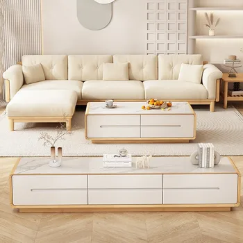 Скандинавский диван из массива дерева, зимой и летом, комбинация мебели для маленькой гостиной двойного назначения, домашний кремовый стиль японской фабрики 9