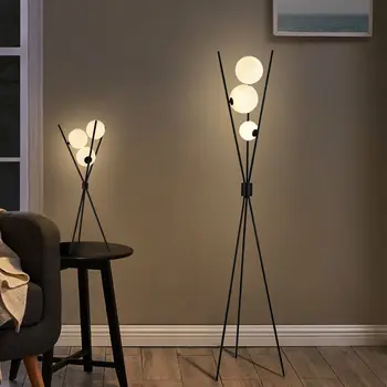 Скандинавский торшер, светодиодный дизайнерский торшер с 3D лунным шаром, светильник для гостиной, лофт, прихожая, кабинет, светильник, скандинавский штатив, лампа 2
