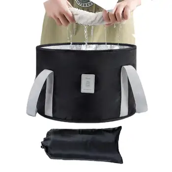 Складное ведро для замачивания ног, Складное ведро для воды, сумка для воды для путешествий, Походная ванночка для ног, Портативная сумка для воды, складная 1