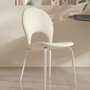 Современные обеденные стулья в скандинавском стиле, Белые садовые Удобные стулья для взрослых, Одноместные минималистичные Ленивые Предметы первой необходимости для салона 8