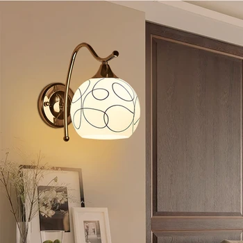 Современный светодиодный настенный светильник с художественным принтом, абажур, светодиодное освещение, украшение стен дома для спальни (без лампы) 17