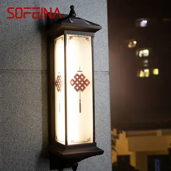 Солнечный настенный светильник SOFEINA для творчества на открытом воздухе, бра с китайским узлом, светодиодный Водонепроницаемый IP65 для дома, виллы, балкона, внутреннего двора 1