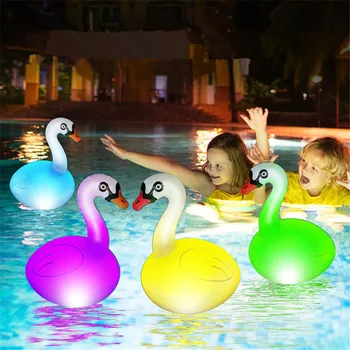 Солнечный плавающий лебедь на воздушном шаре, наружный светильник для домашнего декора бассейна. 10