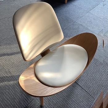 Стул Nordic Shell Со спинкой, стулья для гостиной, Дизайнерский диван для отдыха, кресло для балкона, Односпальное кресло, роскошная мебель для дома 2