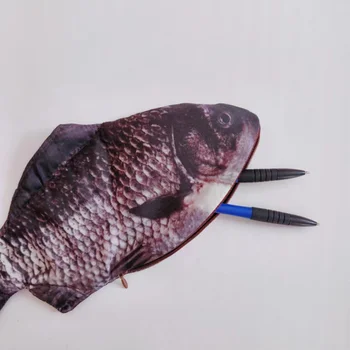 Сумка для карандашей, сумка для ручек в форме карпа, сумка для макияжа в форме рыбы, пенал для ручек на молнии, сумка для ручек 