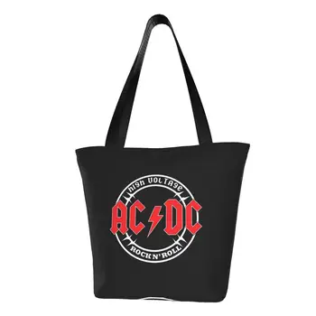 Сумка для покупок в стиле Винтажный рок с кавайным принтом, портативная холщовая сумка для покупок в стиле хэви-метал, сумка для музыкальной группы 8