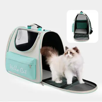 Сумка-переноска для домашних кошек, дышащий Портативный рюкзак для кошек, Прозрачная сумка для путешествий на открытом воздухе для кошек, маленьких собак, переноски зоотоваров 10
