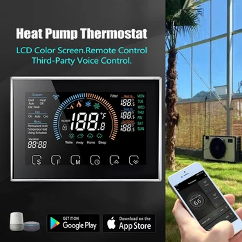 Термостат Сенсорный ЖК-Цифровой Программирующий Кондиционер Smart Life Alexa Google Home Контроллер теплового насоса с охлаждающими отверстиями 6