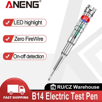 Тестер ANENG B14 24-250 В, электроиндуцированная Электрическая отвертка, зонд с индикаторной лампочкой, звуковая и световая сигнализация, тестовая ручка 14