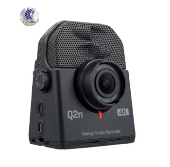 Удобный видеомагнитофон Q2n-4K с разрешением видео сверхвысокой четкости 4K 30P, компактные стереомикрофоны, широкоугольный объектив 5