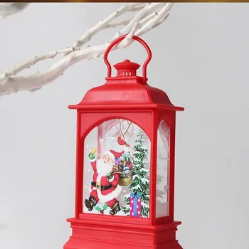 Украшение Рождественского фонаря Пластиковая светодиодная лампа Рождественский фестиваль Настольная лампа Праздничное освещение Декоративная лампа для обеденного стола