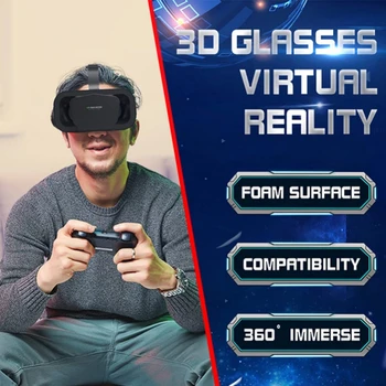 Умные очки виртуальной реальности, 3D Очки виртуальной реальности, шлем, гарнитура виртуальной реальности для фильмов и игр с дистанционным управлением для IOS Android 4.7-7.2 ' Смартфон 18