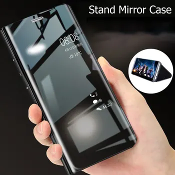 Умный Зеркальный Чехол-Подставка Для Телефона Huawei P Smart 2021 Y7A Z S PSmart Plus 2019 Y5P Y6P Y7P Y8P Y9A 2020 Кожаный Чехол 7