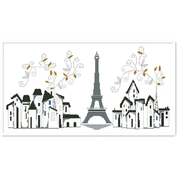 Упаковка для вышивки крестом Paris Tower simple street 18ct 14ct 11ct белая ткань хлопок шелковая нить вышивка DIY рукоделие ручной работы