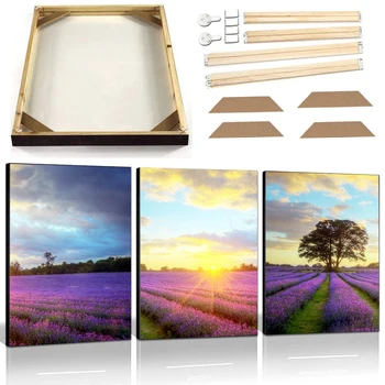 Фиолетовый Лавандовый Восход, закат, пейзаж, плакат, принты в рамке, Абстрактная пасторальная сцена, настенное искусство, холст, картина, декор для картин 5