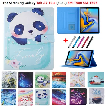 Флип-чехол из искусственной кожи для Samsung Galaxy Tab A7 10,4 дюйма 2020, чехол для Samsung Tab A7 SM-T500 SM-T505 T507, чехол для планшета, детская ручка 10