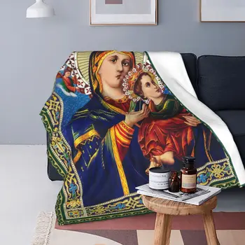Христианские католические одеяла Девы Марии, флисовое украшение, многофункциональное теплое покрывало для дивана, покрывала для спальни 9