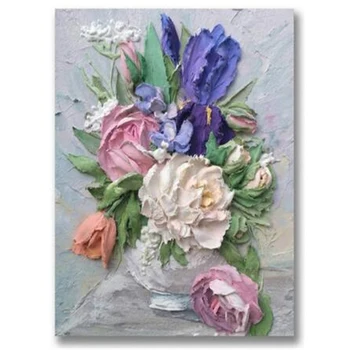 Цветы Арт Роза пион СДЕЛАЙ САМ 11-каратный набор для вышивания крестиком, набор для рукоделия, холст с принтом, хлопковая нить, домашняя распродажа 6